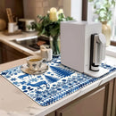 Christmas Deer Silhouette Non-Slip Drying Mat for Kitchen Counters and Tables by Ljojo