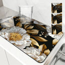 Ljojo 3D Plants Kitchen Mat: Absorbent, Antiskid, Quick Dry, Draining, Tableware Mat