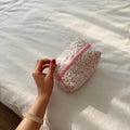 Korean Flower Makeup Bag Travel Pouch | Ljojo Portable Cosmetic Organizer