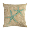 Ljojo Marine Life Linen Pillowcase: Fashion Conch Starfish Shell Sofa Decor Cover