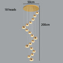 Ljojo Luxury Crystal Chandelier - Elegant Indoor LED Lighting for High-Rise Stairs & Living Room