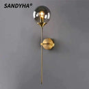 LED Glass Round Ball Wall Lamp Stylish Decorative Lighting for Bedroom Living Room by Ljojo