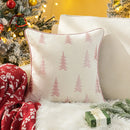 Embroidered Christmas Trees Pillow Cover with Velvet Piping - Ljojo Brand