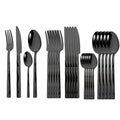 Ljojo 24pcs Stainless Steel Cutlery Set with Diamond Handle