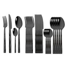 Ljojo 24pcs Stainless Steel Cutlery Set with Diamond Handle