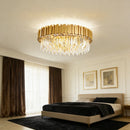 Gold Crystal LED Chandelier Rotundity Ceiling Lamp for Living Room by Ljojo