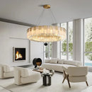 Ljojo Marble Crystal Chandelier Brass Light Fixture Elegant Alabaster Lamp Dining Room Decor