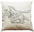Dachshund Linen Pillowcase 45*45cm by Ljojo: Cozy Decor for Car, Bedroom, Sofa & Kids