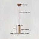 Ljojo LED Pendant Light Yellow Travertine Wood Hanging Lamp