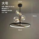 Modern Glass Ball Round Chandelier Black Industrial Lighting Fixture for Bedroom Living Room Ljojo