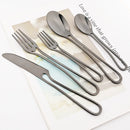 Gold Cutlery Set Stainless Steel Dinnerware Ljojo Tableware Party Kitchen Flatware