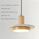 Natural Stone Wooden LED Ceiling Chandelier Pendant Light | Home Decor Ljojo