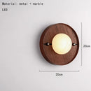 Ljojo Marble LED Wall Lamp: Brown Metal, Stairs, Bedroom, Restaurant, Aisle Sconce