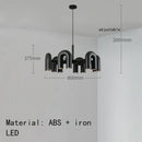Art Deco Chandelier Black Orange Gray Metal Hanging Lamp for Dining Room Foyer Bedroom by Ljojo