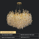 Gold Round K9 Crystal Chandelier Lamp for Luxe Home Decor by Ljojo