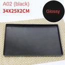 Ljojo Melamine European Rectangle Plate Set Glossy Wood Grain Finish
