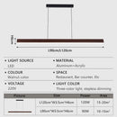 Modern LED Pendant Light for Dining Room | Walnut Long Strip Dimmable Droplight by Ljojo