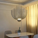 Ljojo Metal Grid LED Chandelier Geometric Hollow Pendant, Dimmable Iron Lighting