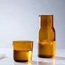 Ljojo 550ml Bedside Water Carafe and Glass Set in Blue, Amber, Teal, Grey Glass