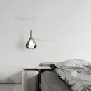 Ljojo Glass Shade Small Pendant Light Stylish Bedroom Hanging Lamp for Home Decor
