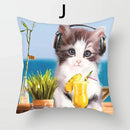 Cat Pattern Cushion Cover 45x45cm - Ideal Sofa & Home Decor Gift by Ljojo