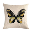 Butterfly Cotton Linen Throw Pillow Cover for Home & Car Decor - Ljojo