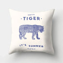 Ljojo Lion Tiger Head Pillowcase for Home Decor - Soft and Stylish Animal Cushion Cover