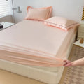 Ljojo 100% Cotton Fitted Sheet & Pillowcase Set, White, 180x200, 3Pcs