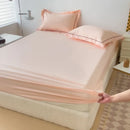 Ljojo 100% Cotton Fitted Sheet & Pillowcase Set, White, 180x200, 3Pcs