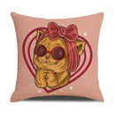 Funny Cats Print Pillow Case for Home Decor by Ljojo: 45x45cm Linen Cover