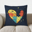 Heart Maze & Stars Digital Print Pillow Cover for Sofa, Bedroom & Car by Ljojo