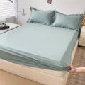 Ljojo 100% Cotton Fitted Sheet & Pillowcase Set, White, 180x200, 3Pcs