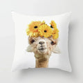 Cute Animals Print Decor Pillowcase by Ljojo - Pink Flower Theme