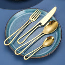 Ljojo 4-Piece Stainless Steel Hollow Handle Western Dinnerware Set