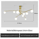Ljojo Luxury Copper Pendant Light: Modern Magic Bean Style for Living Room