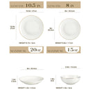 Ljojo 16/32-Piece White Bone Tableware Set with Golden Rim, Dinnerware & Bowl Set