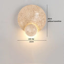 Ljojo Luxury LED Wall Light Black Travertine Glass Wood Japan Style Bedside Lamp