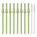 Glass Straw Set for Milk Tea Juice Cocktail, Ljojo Kitchen Bar Accessories