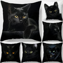 Ljojo  Black Cat Pillowcase  Decorative Square Cushion Cover 45*45cm