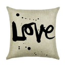 Ljojo Linen Pillowcase 45*45cm for Household Sofa Decor - Love Letter Series