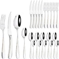 Ljojo 24pcs Stainless Steel Cutlery Set - Western Dinnerware Flatware Kit