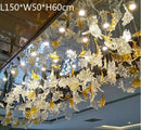 Ljojo Luxury Maple Leaf Crystal Chandelier Elegant Hotel Villa Lobby Art Decor Lighting
