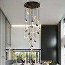 Ljojo LED Crystal Ball Chandelier - Round Gold Staircase Lighting Fixtures
