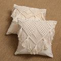 Bohemian Woven Tassel Throw Pillow Case, Ljojo Brand Decorative Cushion Cover, 18x18 in