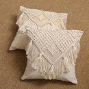 Bohemian Woven Tassel Throw Pillow Case, Ljojo Brand Decorative Cushion Cover, 18x18 in