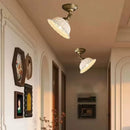 Italian LED Decor Ceiling Light Fashion High-end Copper Ceramic Glass Home Lamp Bar Bedroom Foyer Lighting Fixtures - Ljojo