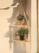 Ljojo™ Triangle Wooden Wall Shelves 1/2/3-Tier Boho Rustic Home Decor