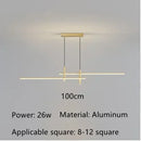 Ljojo Minimalist Line Chandelier Pendant Lamps for Kitchen Dining Table Lighting