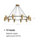 LED Copper Ring Spotlight Chandelier Elegant Lighting Fixture for Home Living Room by Ljojo
