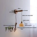Ljojo LED Wall Light Fixture Switch Stair Lighting Round Ceramic Wood Bedside Lamp